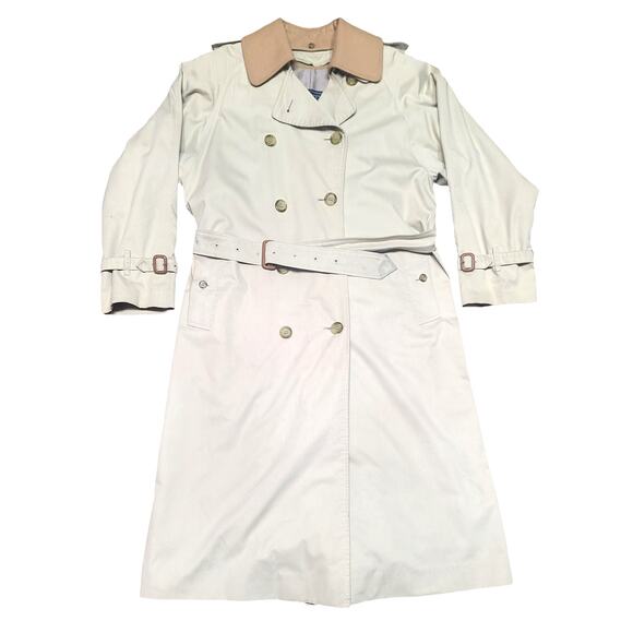 VTG Burberrys' London long trench coat removable wool lining size 10 XX long